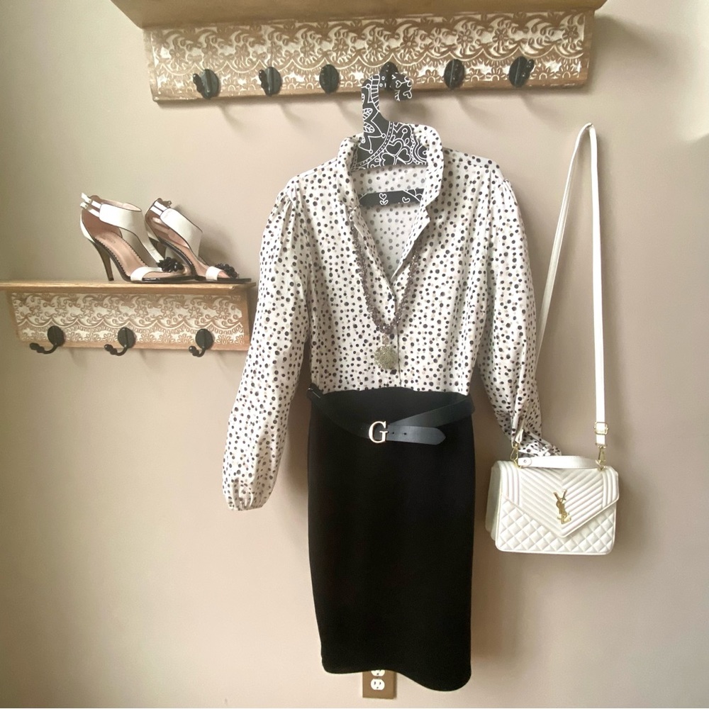 Blouse style pencil dress M